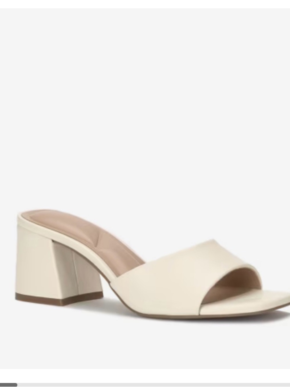 Kelly & Katie Off White Cream Open-Toe Block Heel Sandal
